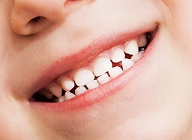 Closeup of child's healthy smile